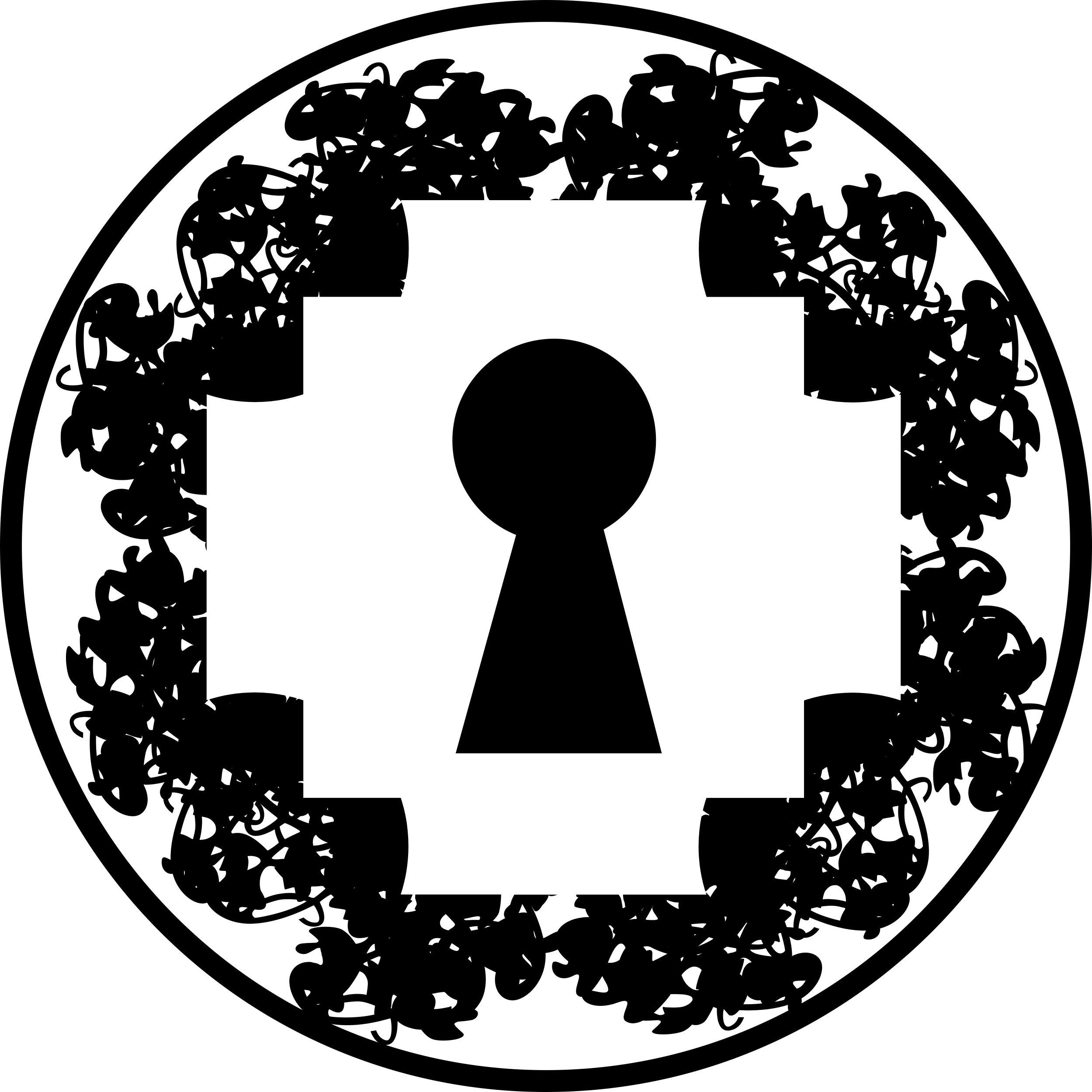 Keyhole In Pixelated Rhomb Shape Inside A Circle Sketch Style Svg Vector Free Vectors